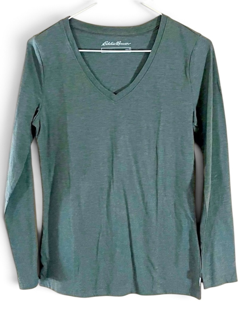 Eddie Bauer Army Green Basic Tee Top Long Sleeve
